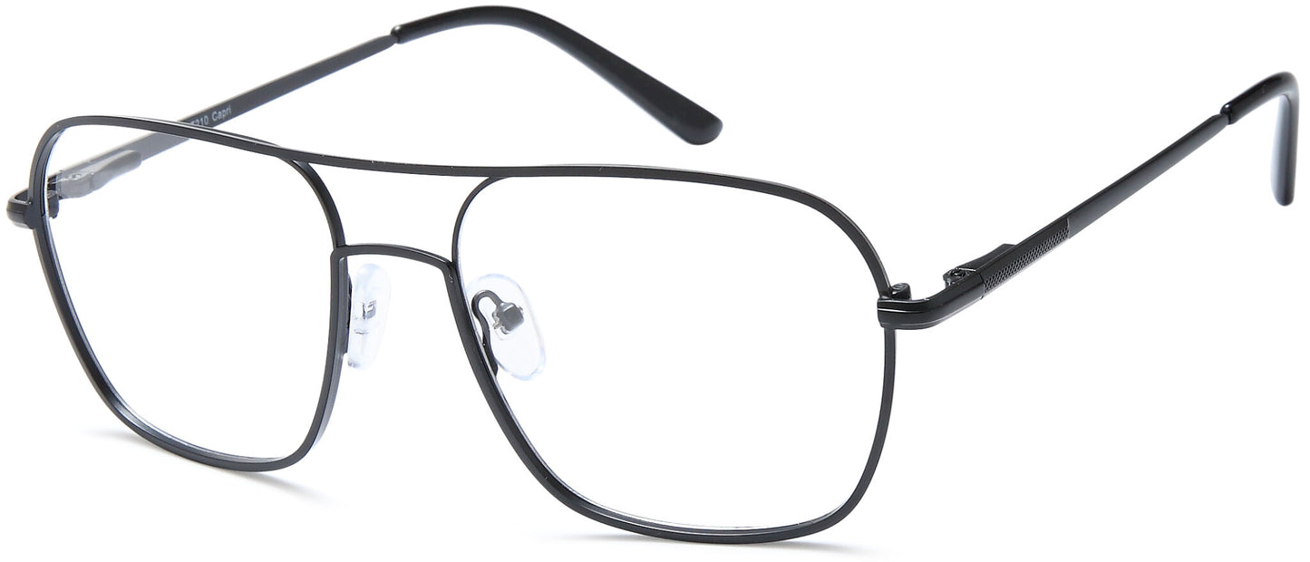 Black:
Capri Peachtree PT210 Navigator Eyeglasses in Black — featherlight men's metal frame