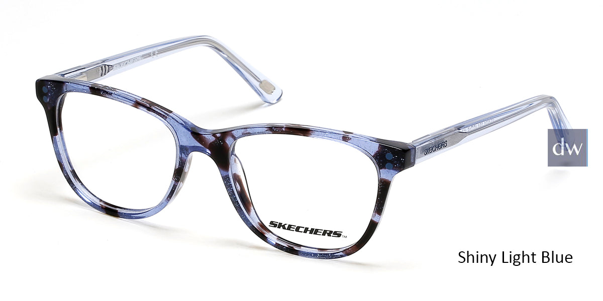 Shiny Light Blue Skechers SE1631 Eyeglasses