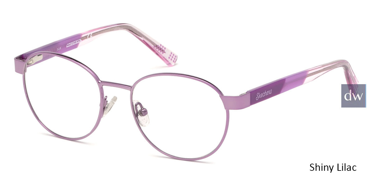 Shiny Lilac Skechers SE1641 Eyeglasses.