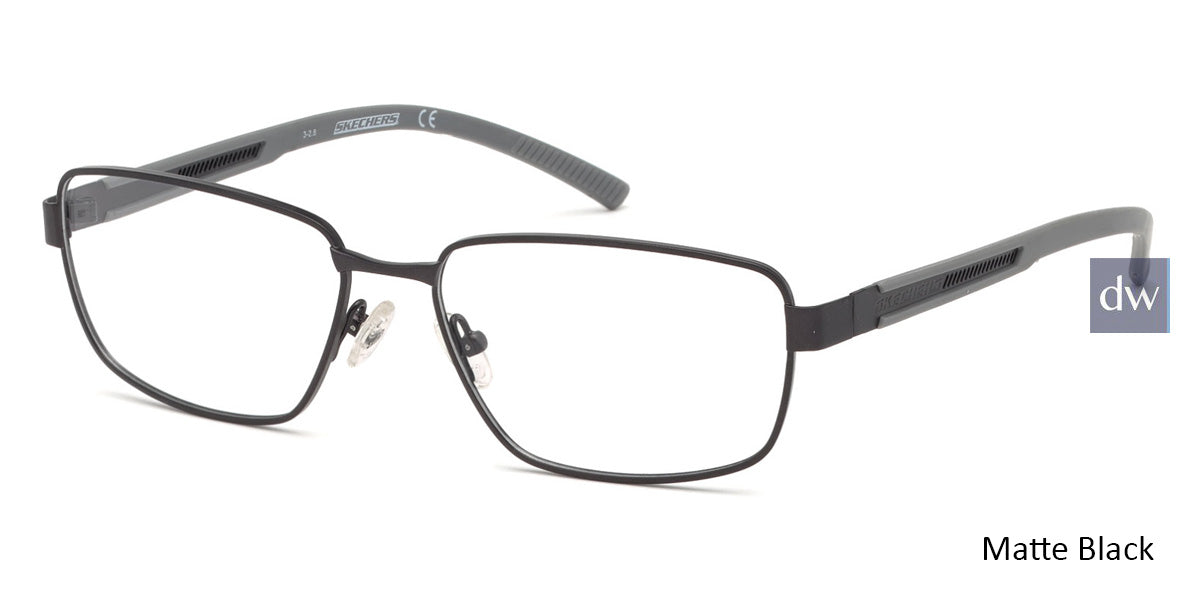 Matte Black Skechers SE3234 Eyeglasses.