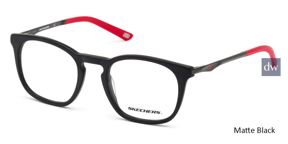 Matte Black Skechers SE3244 Eyeglasses.