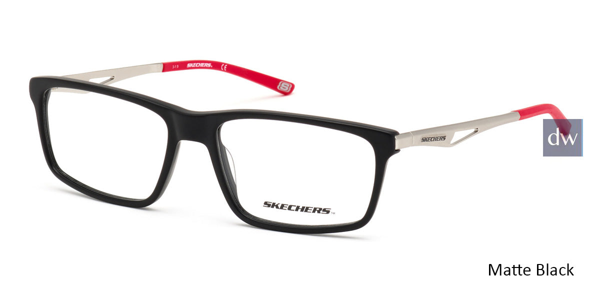 Matte Black Skechers SE3245 Eyeglasses.