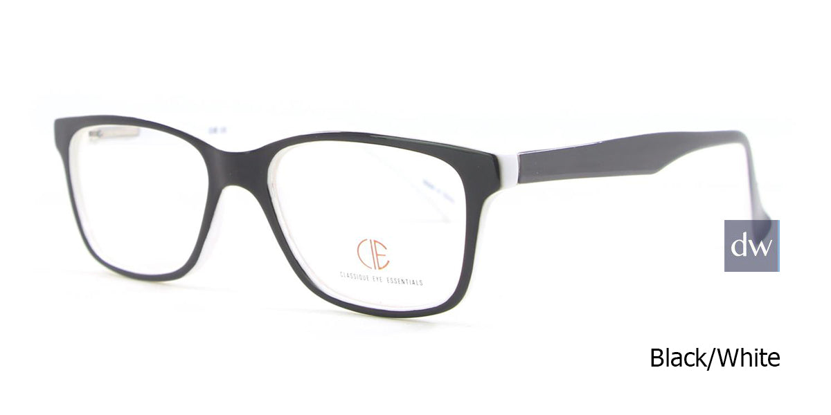 Black/White CIE SEC501 Eyeglasses - Teenager.