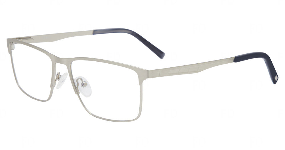 “Jones New York VJOM383 men's rectangle metal eyeglasses in Silver.”⠋