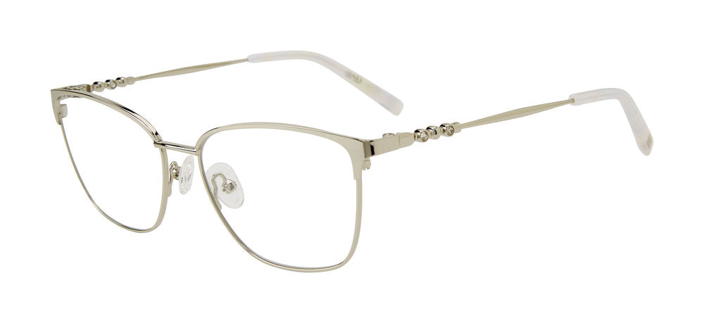 Jones New York VJON507 Cat Eye Eyeglasses in Silver — women's full metal frame