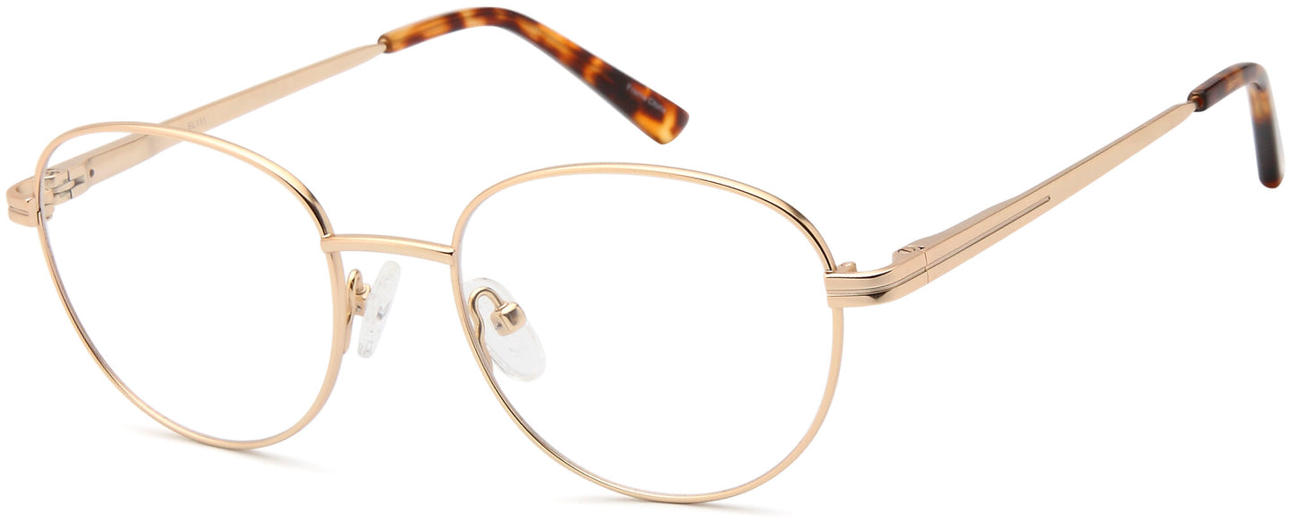 Gold:
Capri SIMPLY LITE SL111 Oval Eyeglasses in Gold — featherlight unisex metal frame