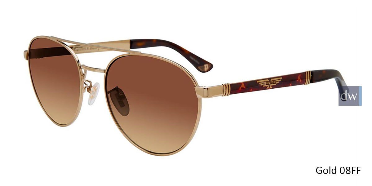 Gold 08FF Police SPL891 Sunglasses.