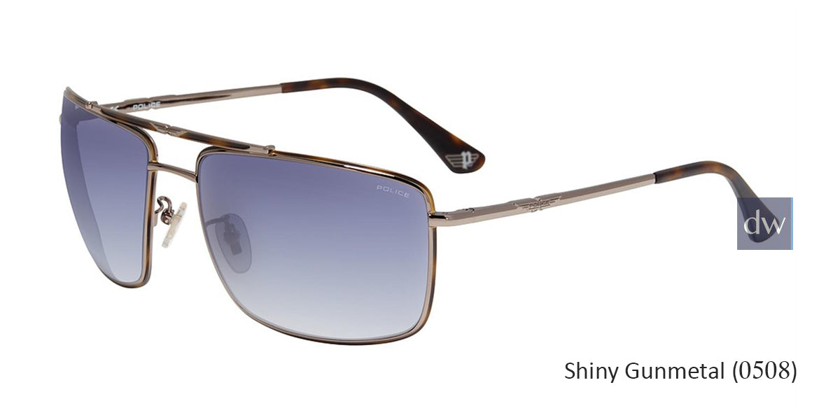 Shiny Gunmetal(0508) Police SPL965 Sunglasses.