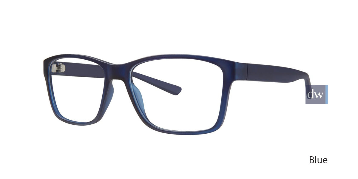 Gallery Steven Rectangle Eyeglasses in Blue — men's full plastic frame with adjustable nose pads, windsor rectangular silhouette