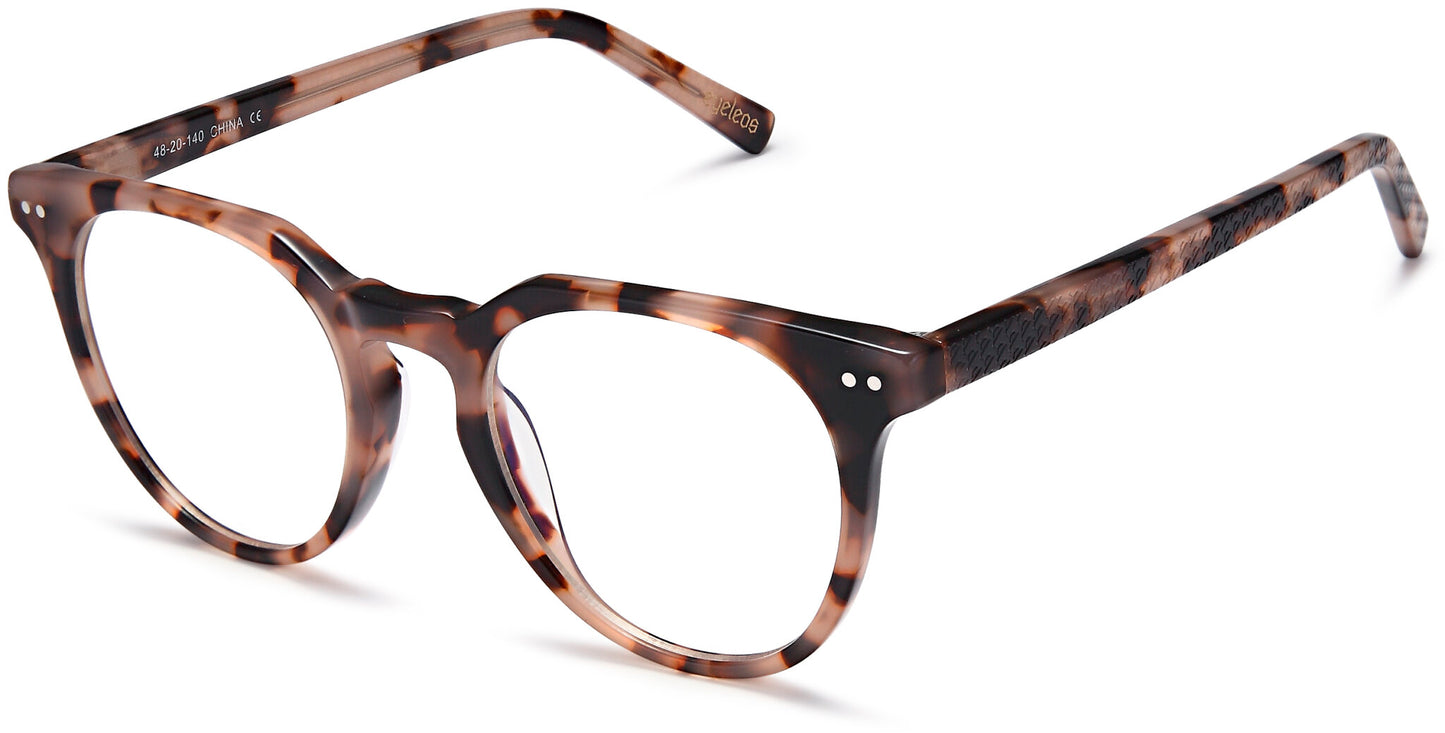 Capri EYELEOS SYLVIA Round Eyeglasses in Autumn Forest — women's full acetate frame