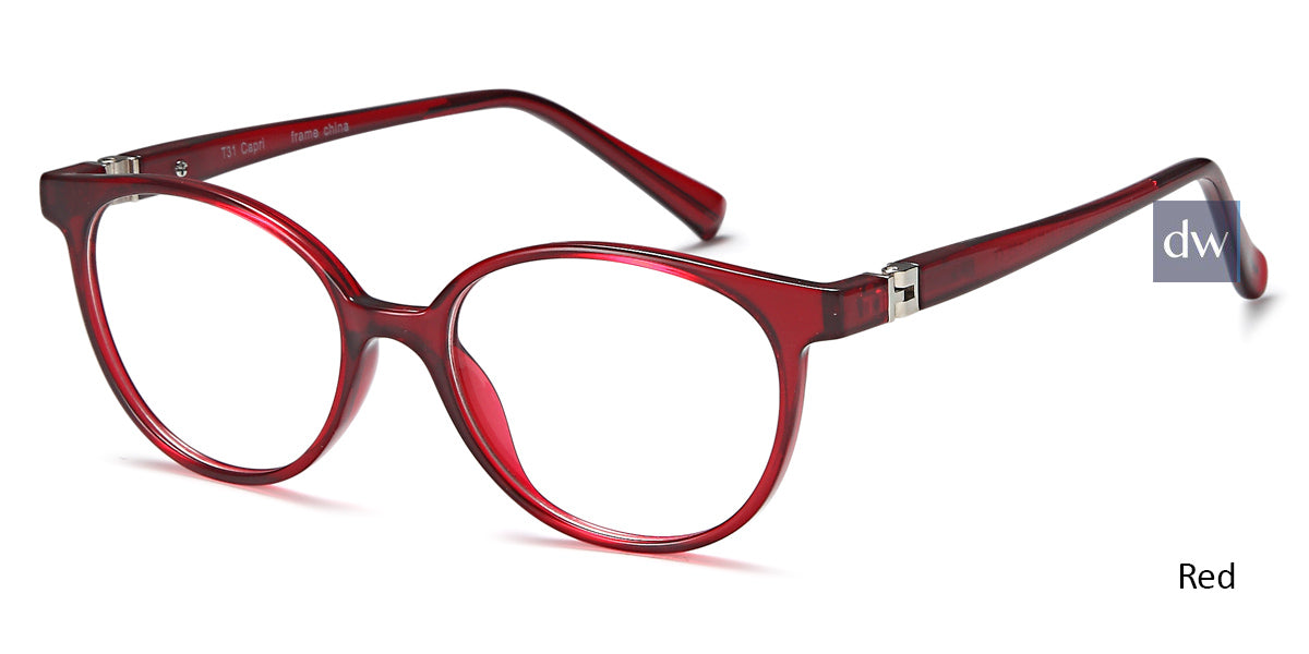 Red Capri Trendy T31 Eyeglasses - Teenager