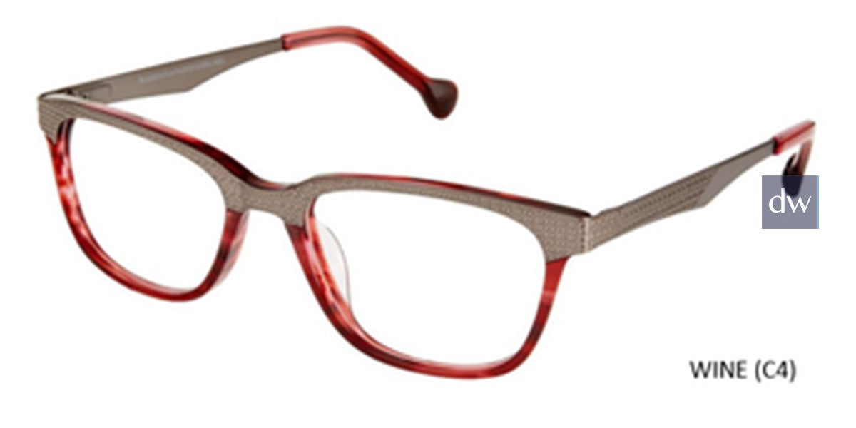 Wine (C4) Lisa Loeb Tiggle Eyeglasses - Teenager