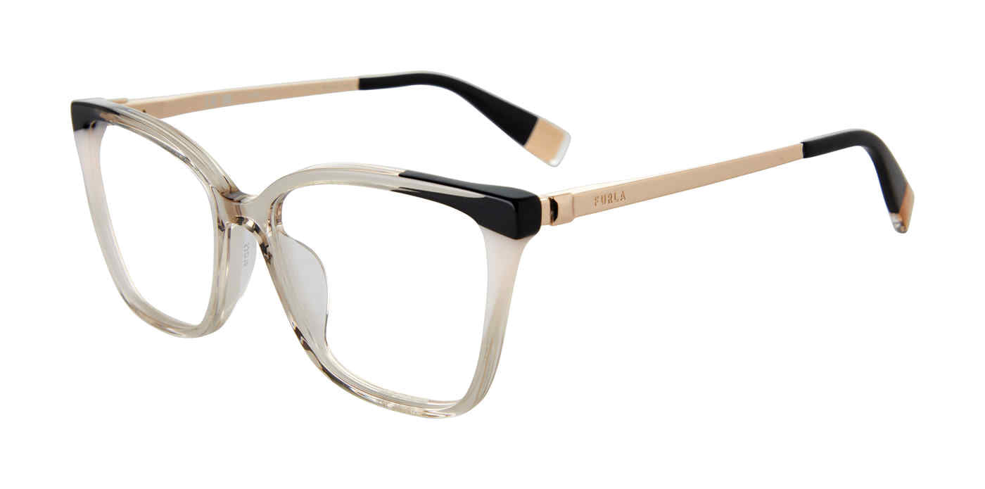 Transp. Beige (product shot):
Furla VFU723V Square Eyeglasses in Transp. Beige — women's soft square acetate frame