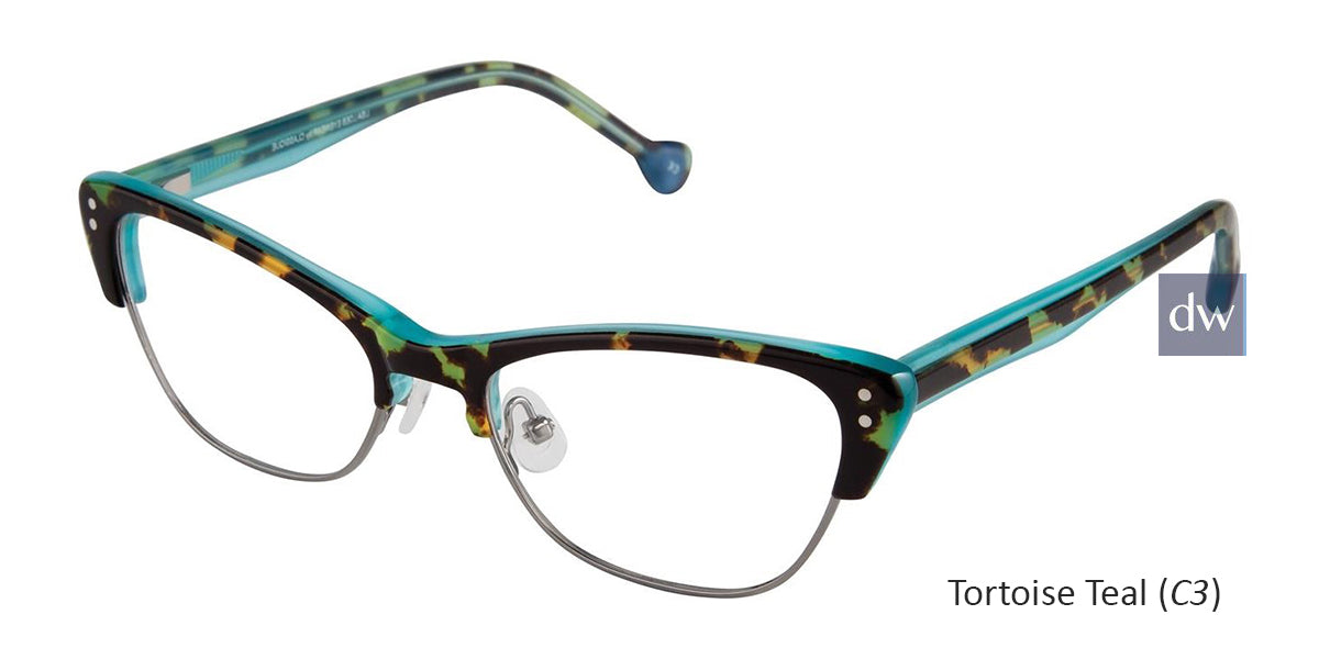Tortoise Teal (C3) Lisa Loeb Eyes On Me Eyeglasses