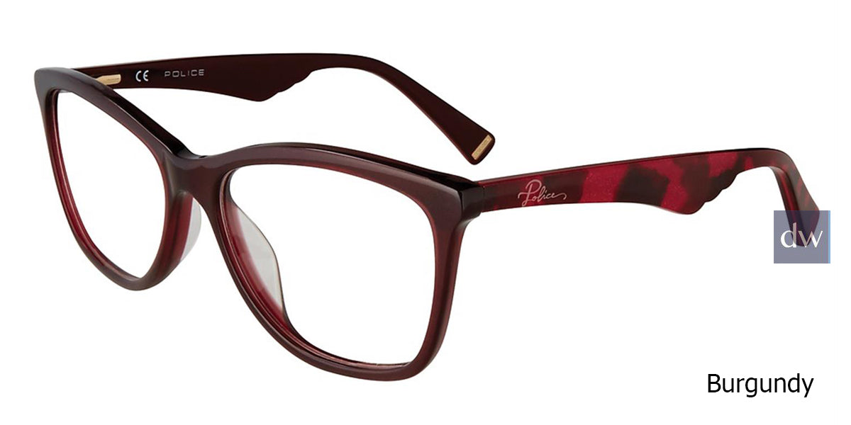 Burgundy Police VPL760 Eyeglasses.