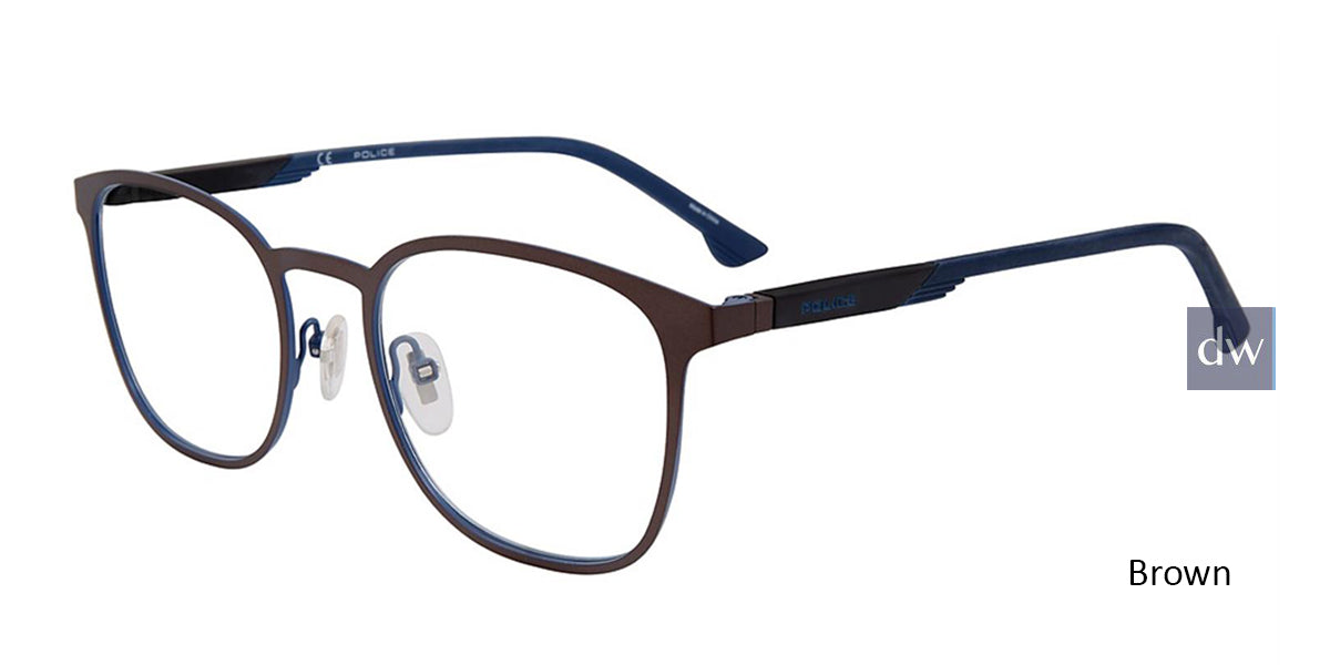 Brown Police VPL801 Eyeglasses.