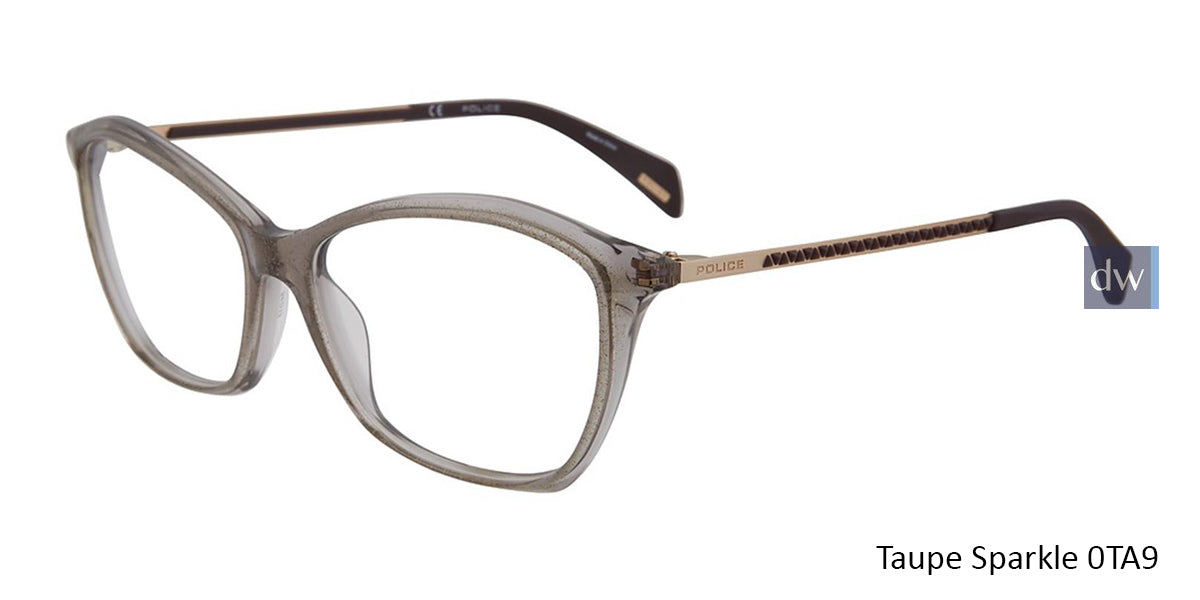 Taupe Sparkle 0TA9 Police VPL840 Eyeglasses.