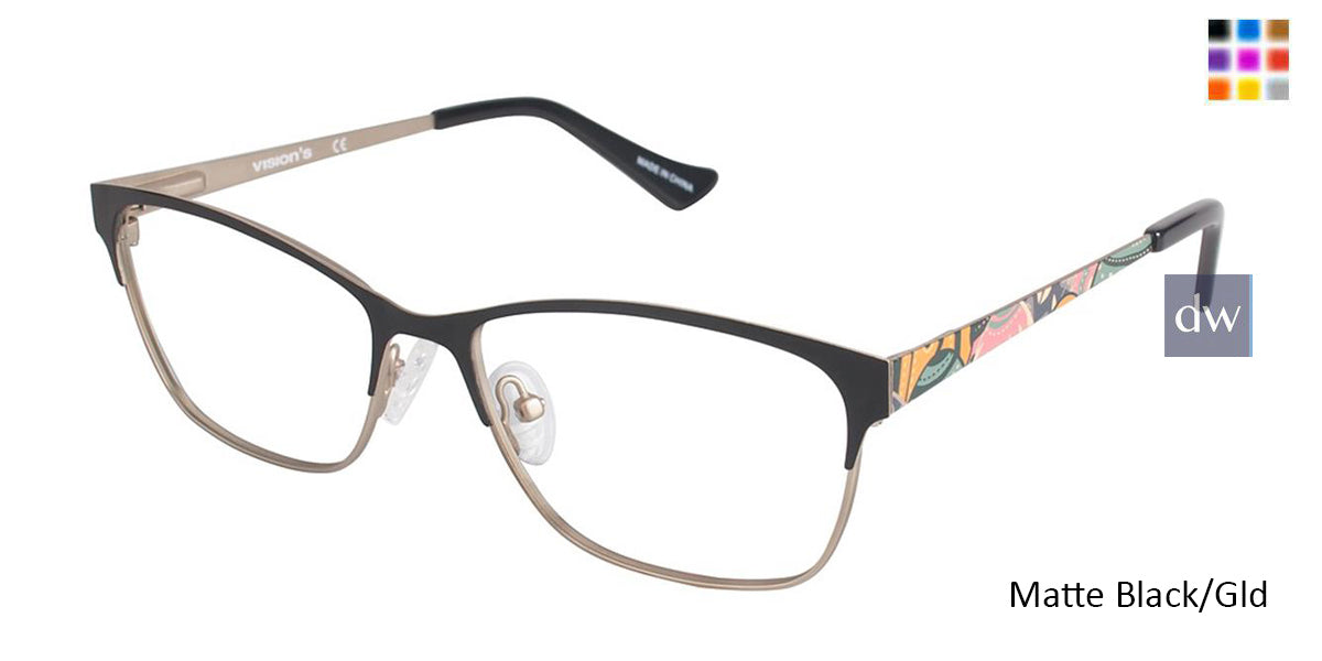 Matte Black/Gld (c01) Vision's 233 Eyeglasses.