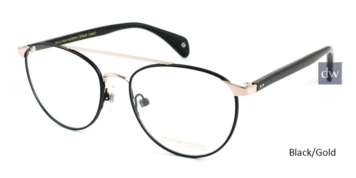 Black/Gold William Morris Black Label BL045 Eyeglasses