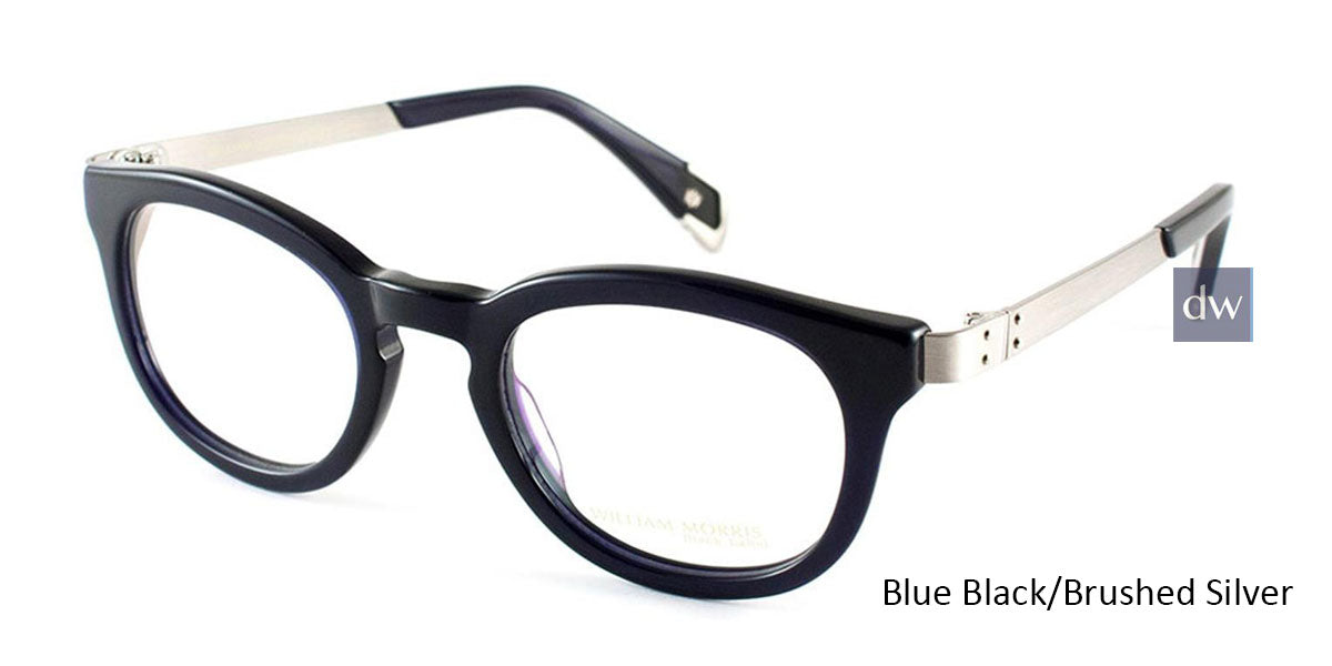 Blue Black/Brushed Silver William Morris Black Label BL106 Eyeglasses - Teenager