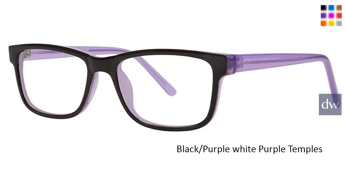 Black/Purple with Purple Temples Vivid Soho 1028 Eyeglasses - Teenager.