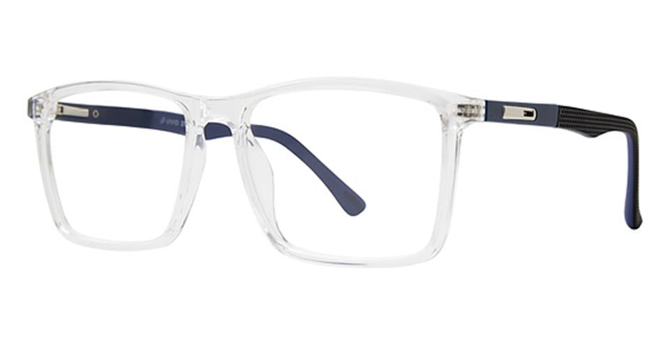 Crystal Navy:
Vivid TR90 Vivid 277 Rectangle Eyeglasses in Crystal Navy — men's featherlight TR90 frame