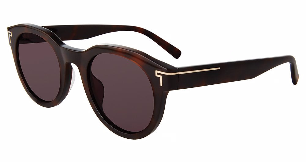 Havana:
TUMI STU509 Rounded Sunglasses in Havana — unisex full-rim acetate frame with single bridge