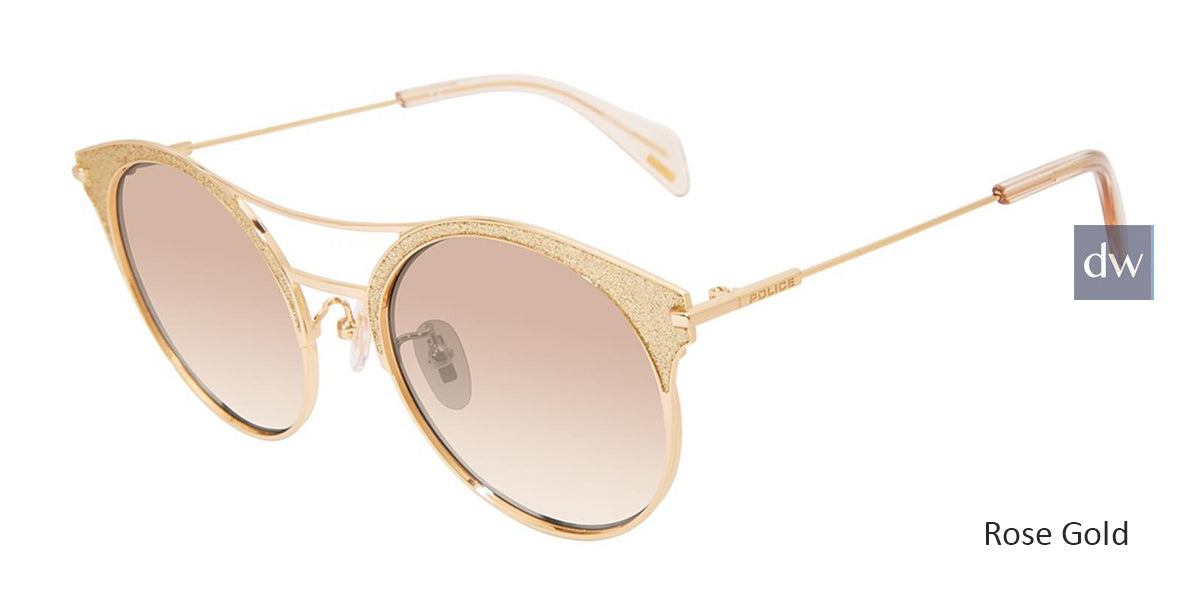 Rose Gold Police SPL500E Sunglasses.