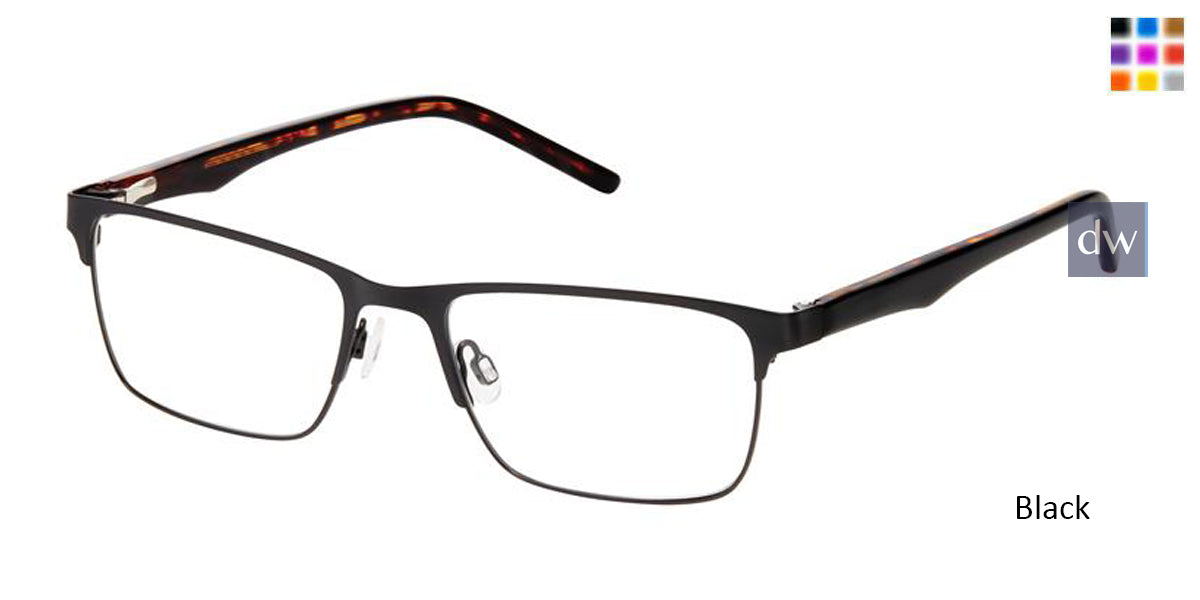 Black Superflex SF-579 Eyeglasses.