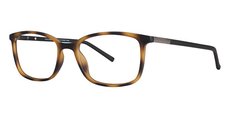 Vivid 240 Soft Square Eyeglasses in Matt Crystal Tortoise/Matt Black — unisex full TR90 frame with silver hinge accents