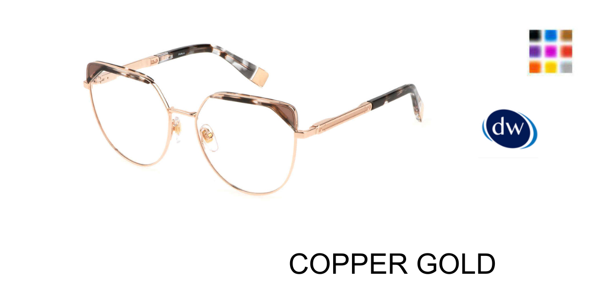 COPPER GOLD Furla VFU673V Eyeglasses