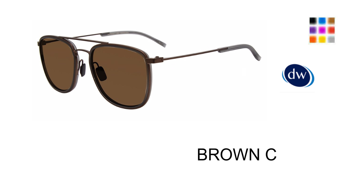 Brown C:
Porsche Design P8692 Navigator Sunglasses in Brown C — men's full metal frame, no hinges, UV protection