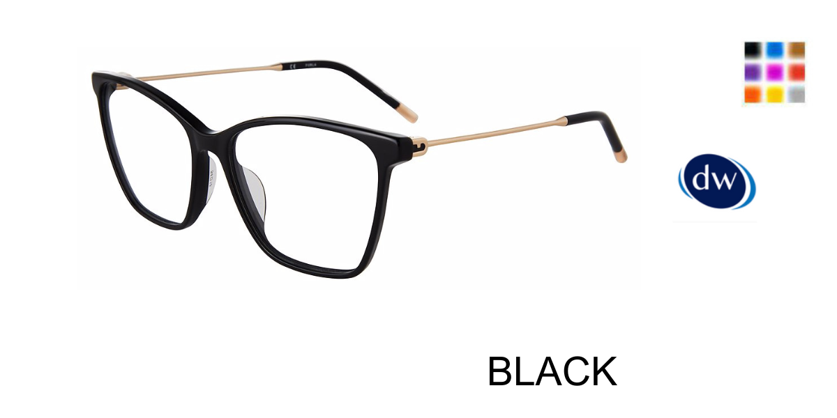 BLACK Furla VFU635 Eyeglasses