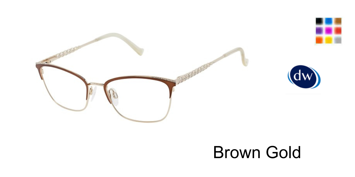 Brown Gold Tura Brilliance TE292 Eyeglasses