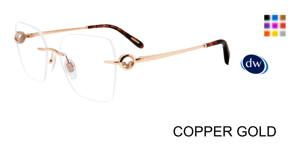 COPPER GOLD Chopard VCHL26S Eyeglasses