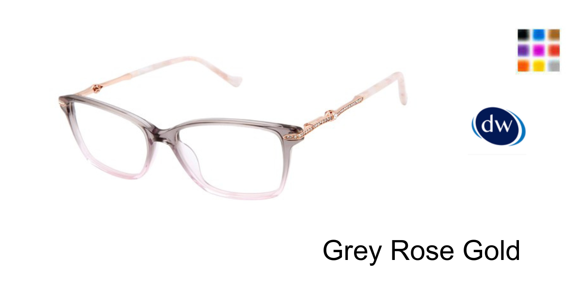 Grey Rose Gold Tura Brilliance TE294 Eyeglasses