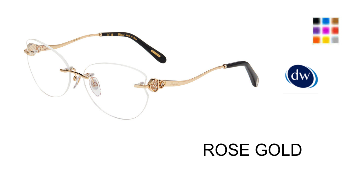 ROSE GOLD Chopard VCHL85S Eyeglasses