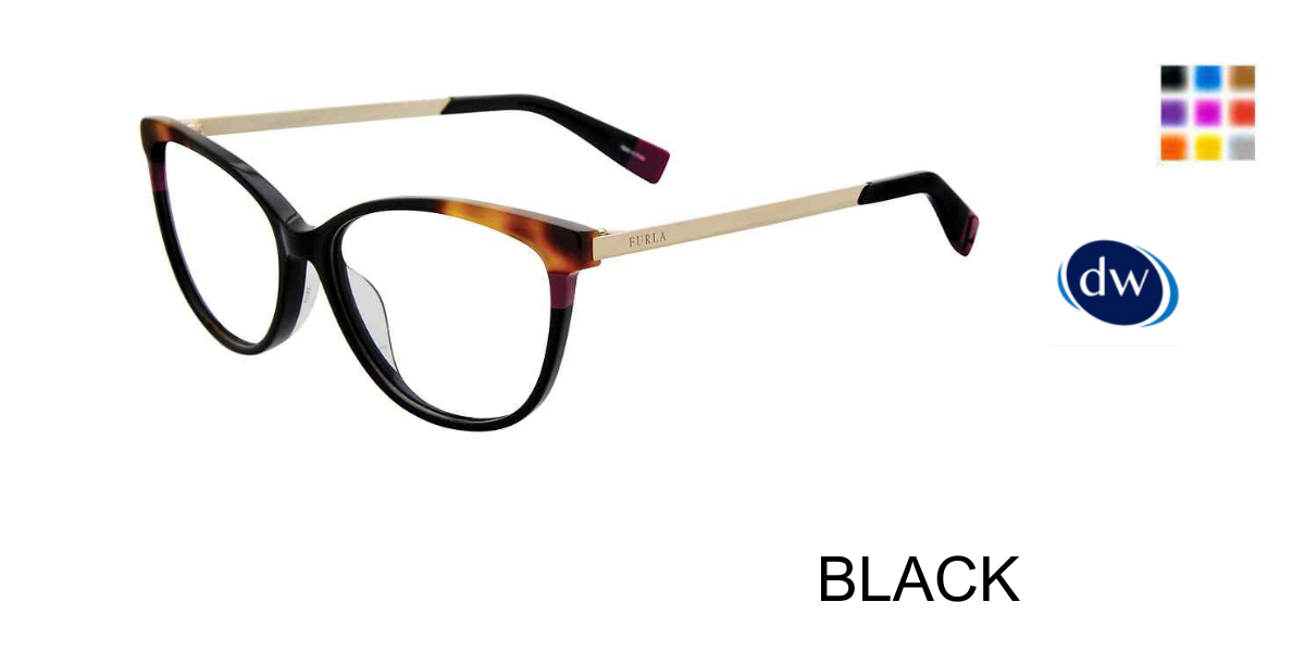 BLACK Furla VFU134 Eyeglasses