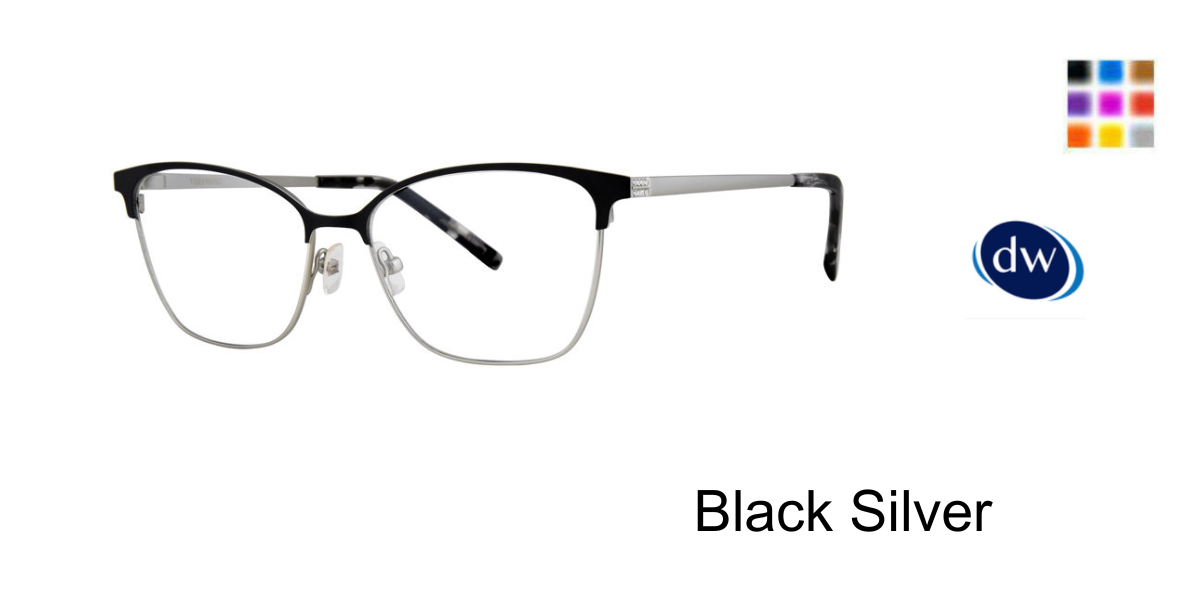 Black Silver Vera Wang Brielle Eyeglasses