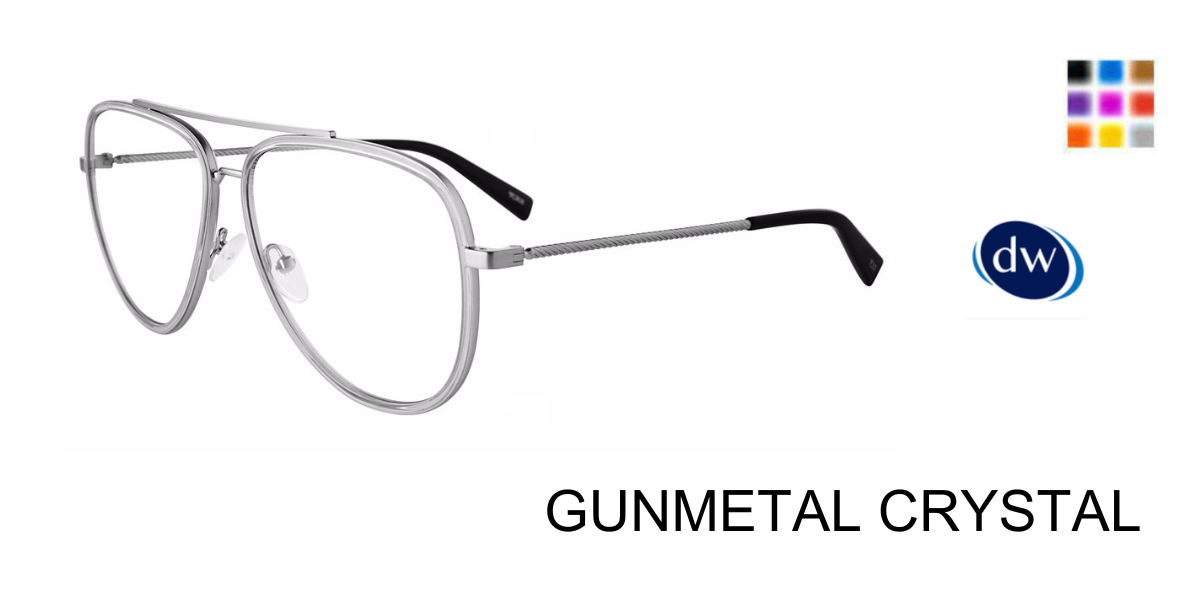 GUNMETAL CRYSTAL TUMI OPTICAL VTU530 Eyeglasses