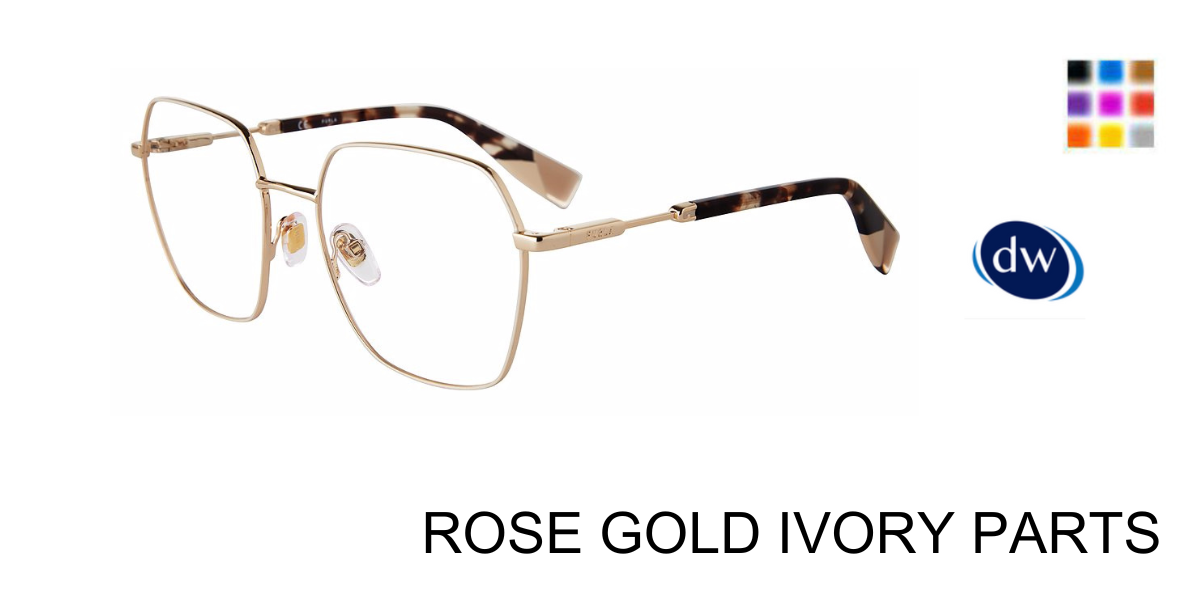 ROSE GOLD IVORY PARTS Furla VFU640 Eyeglasses