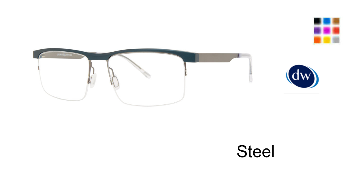 Steel Jhane Barnes Irregular Eyeglasses