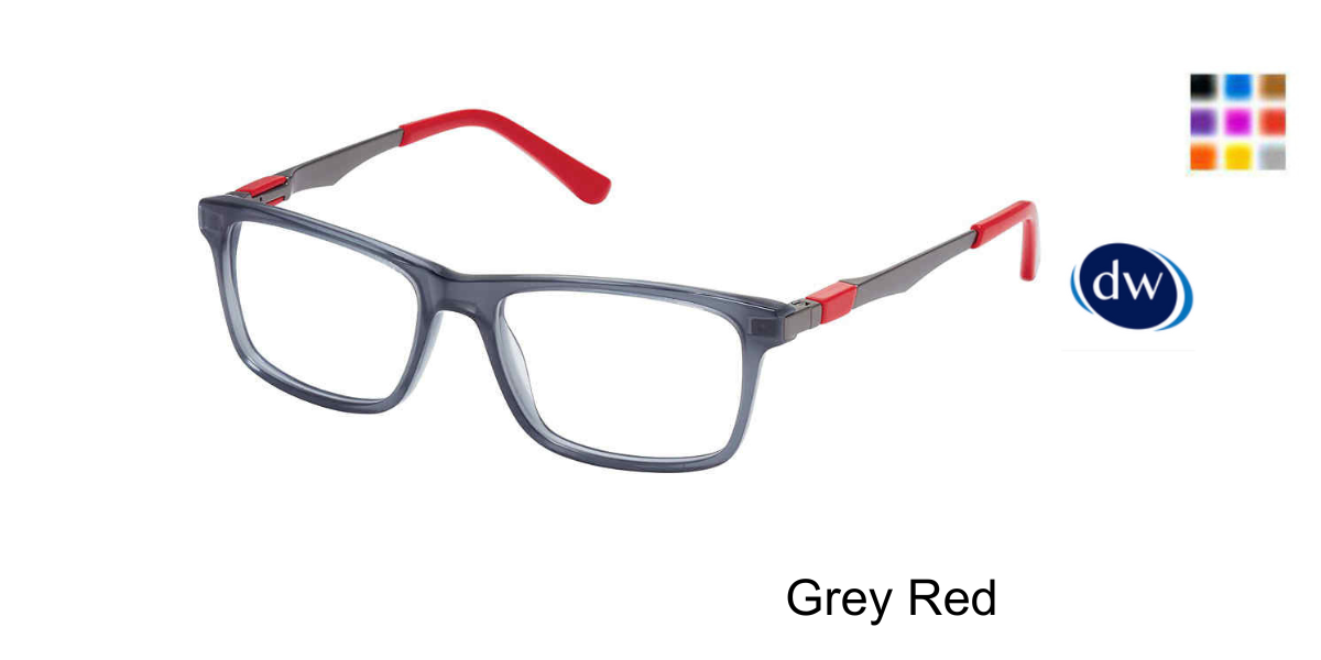 Grey Red Superflex Kids SFK-233 Eyeglasses