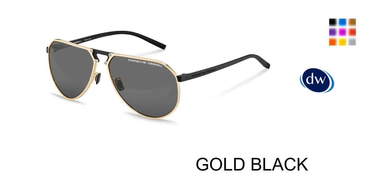 GOLD BLACK PORSCHE DESIGN P8938 Sunglasses