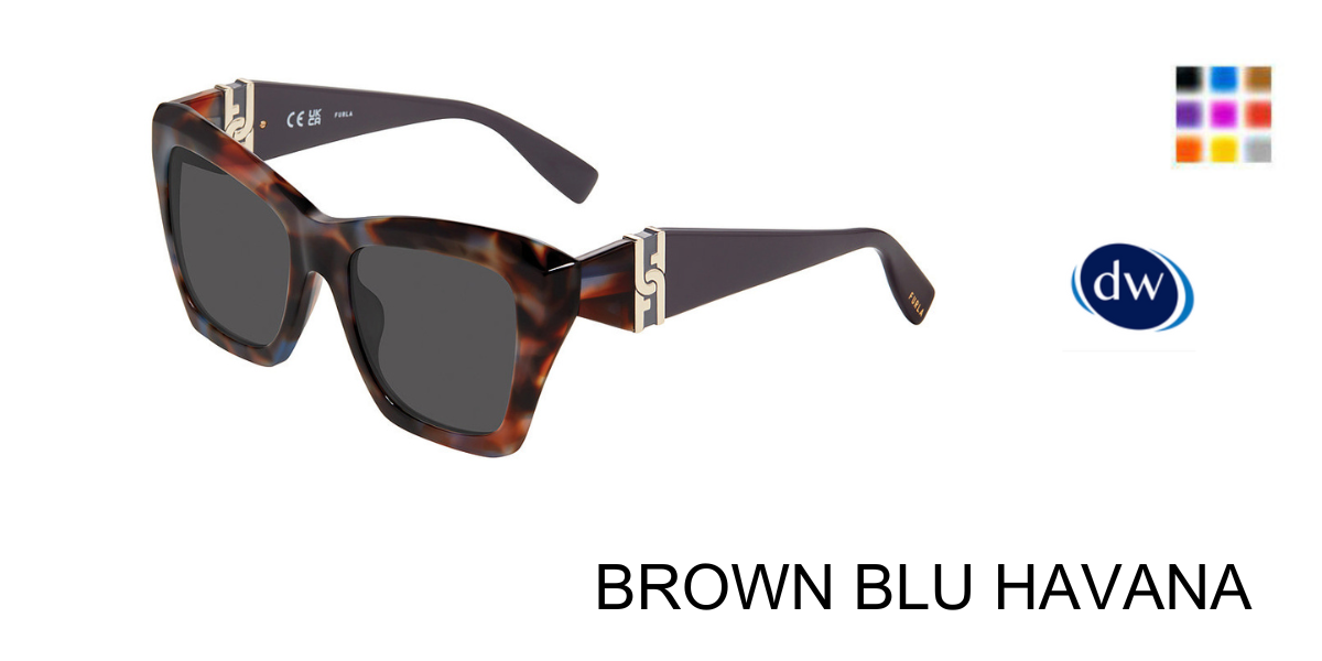 BROWN BLU HAVANA Furla SFU884 Sunglasses