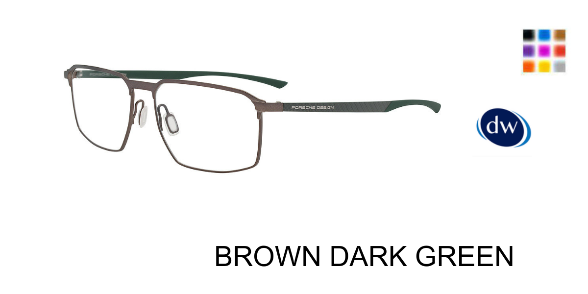BROWN DARK GREEN PORSCHE DESIGN P8772 Eyeglasses