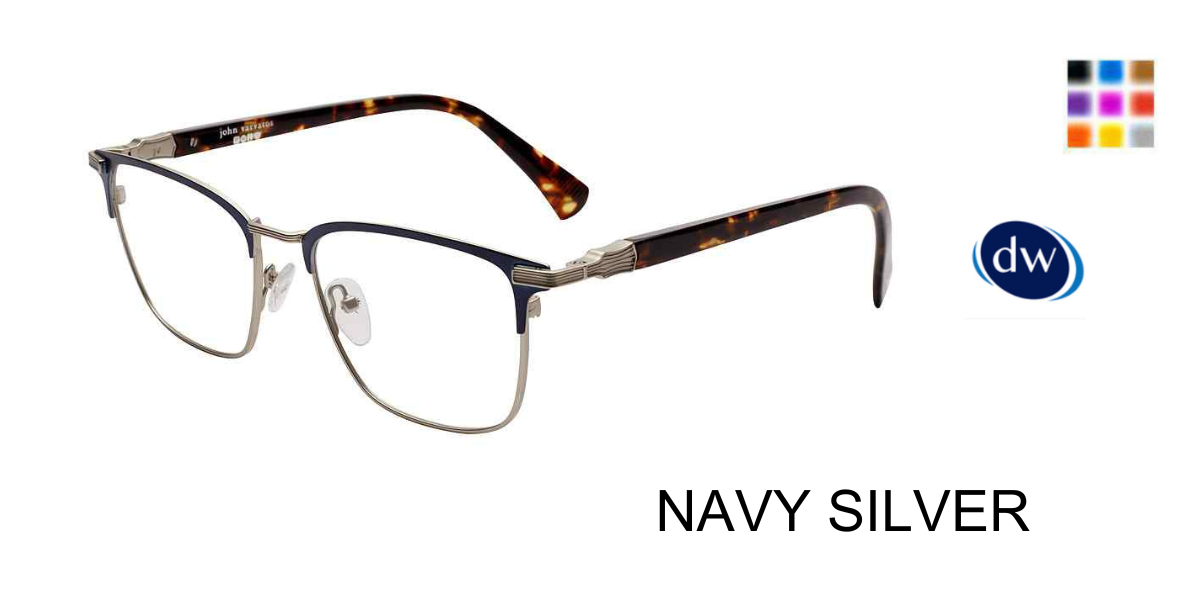 NAVY SILVER John Varvatos VJV189 Eyeglasses