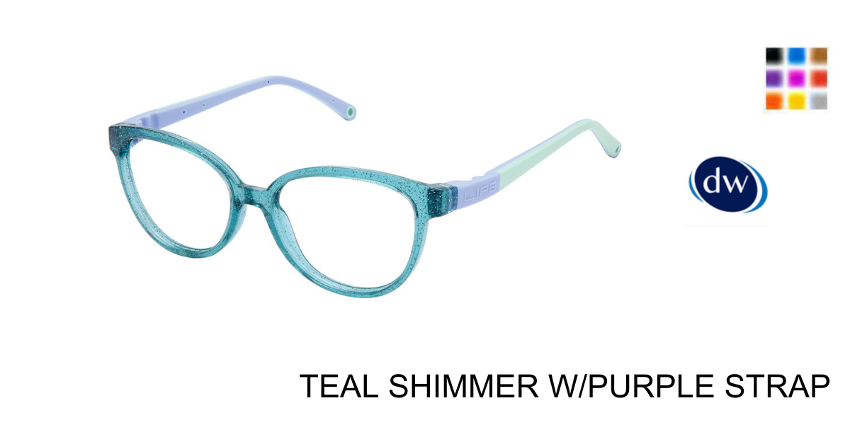 TEAL SHIMMER W/PURPLE STRAP NI-158