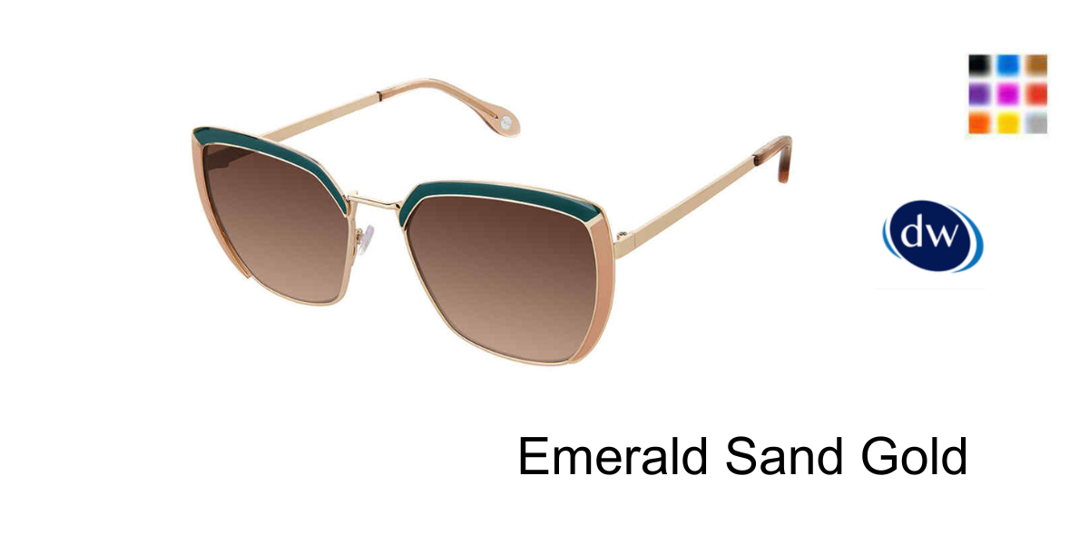 FYSH F-2091 Sunglasses - Emerald Sand Gold