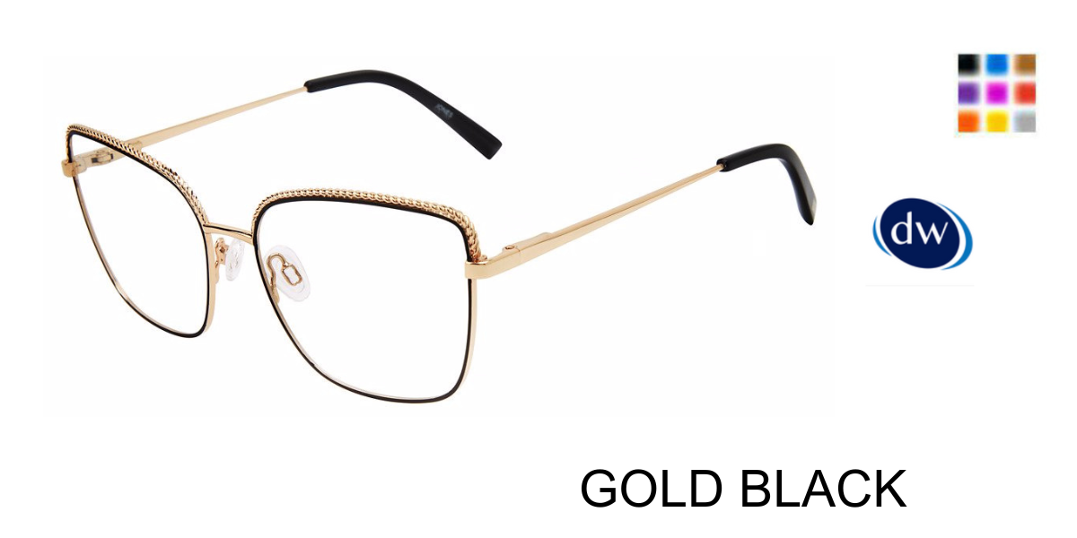GOLD BLACK Jones New York VJON505 Eyeglasses